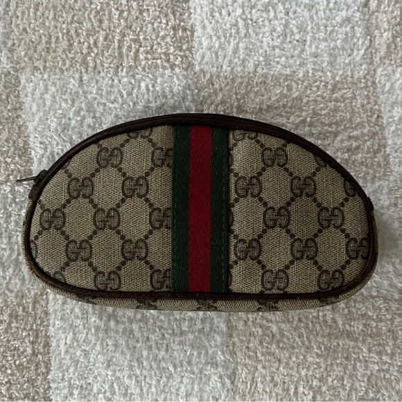 Authentic: Vintage Gucci Web Sherry Line Cosmetic Bag - Picture 3 of 7